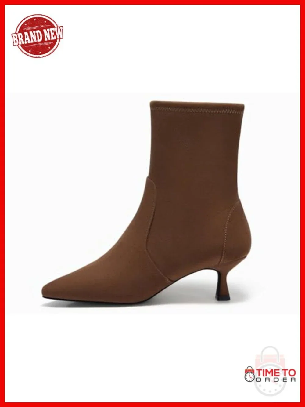 Womens Kitten Heel Ankle Boots Pointed Toe Booties Side Zipper Fall Shoes